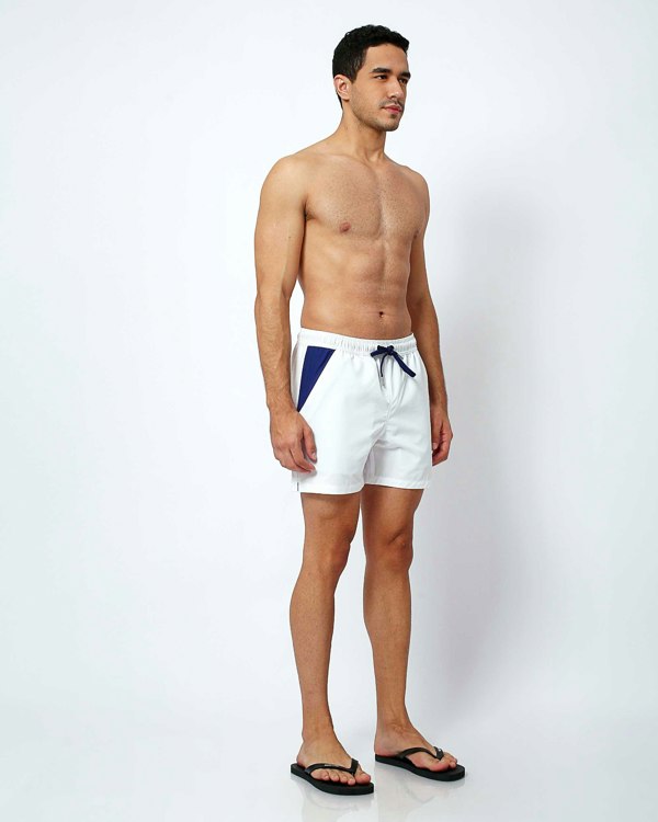 Randy Cow White - Swim Shorts with Waterproof Pocket