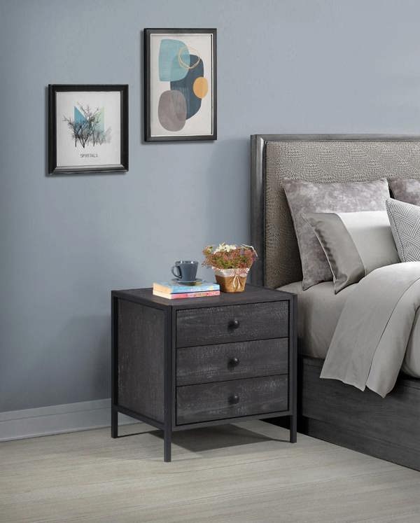 Timber Art Design Zahra Bedside Table Cabinet Bedroom Furniture Nightstand 3 Drawer