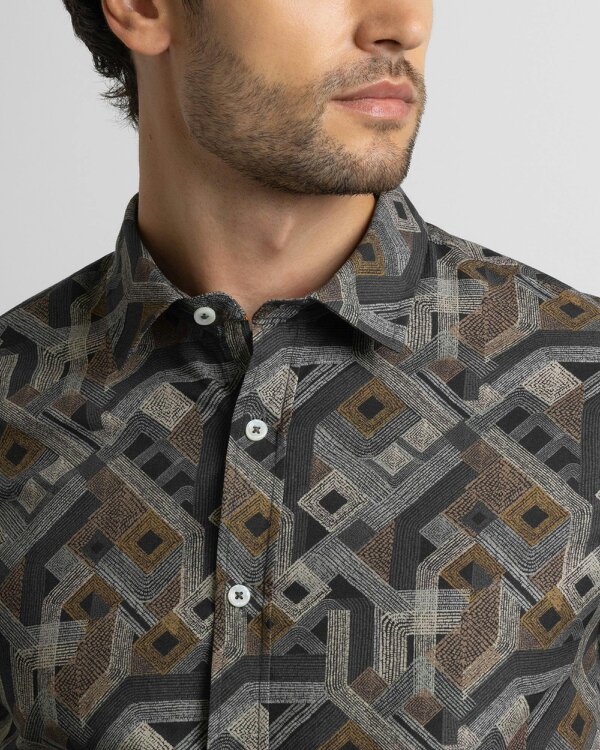Steel & Jelly Limited Edition Slate Aztec Slim Fit Shirt