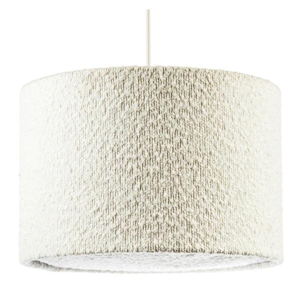 Luxuriously Textured Boucle Lamb Wool Fabric Pendant Lighting Shade Image 1
