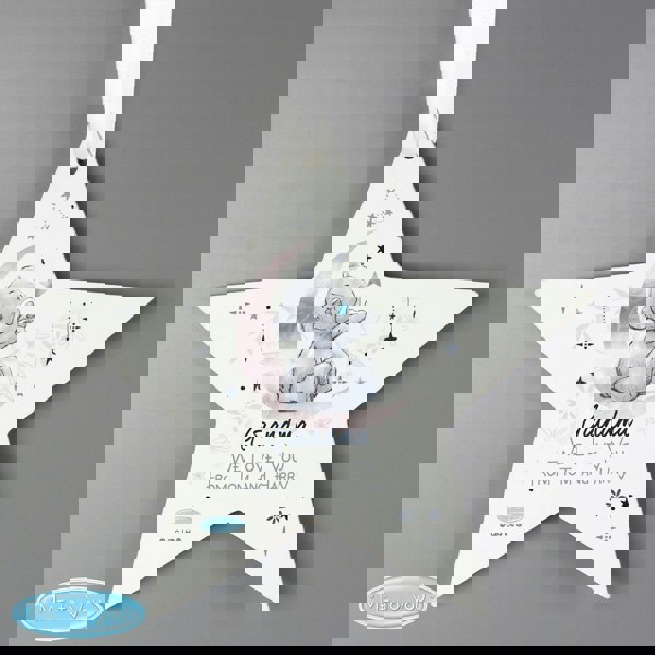 Personalised Memento Company Personalised Moon & Stars Me To You Wooden Star Decoration