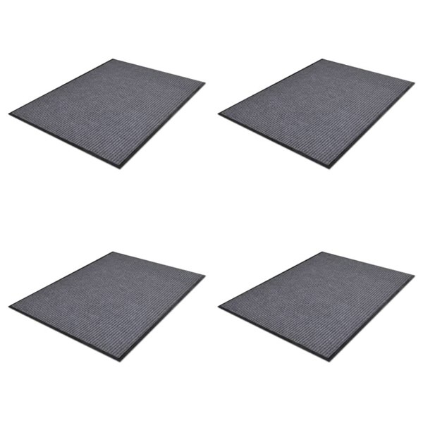 Berkfield PVC Door Mats 4 pcs Grey 90x60 cm
