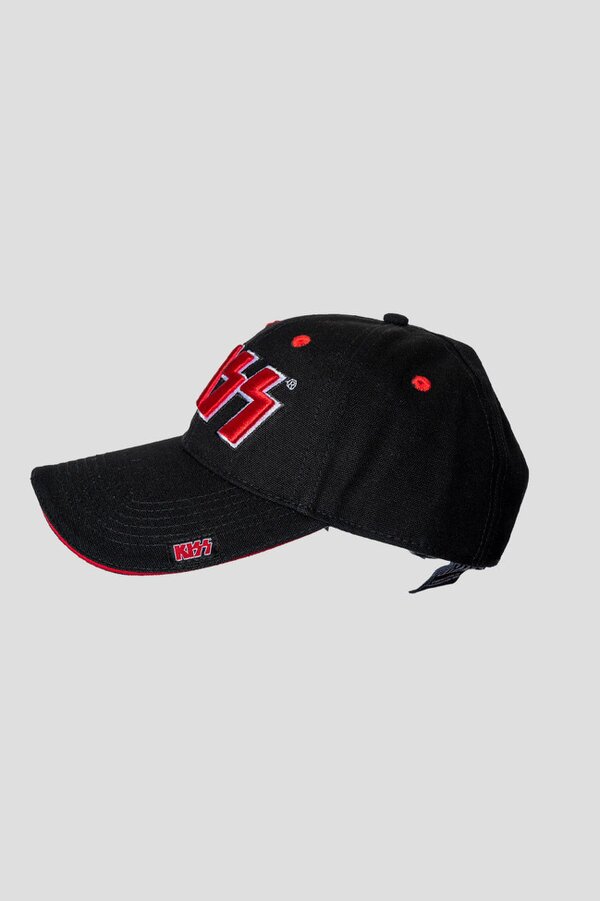 KISS Red On White Strapback Cap