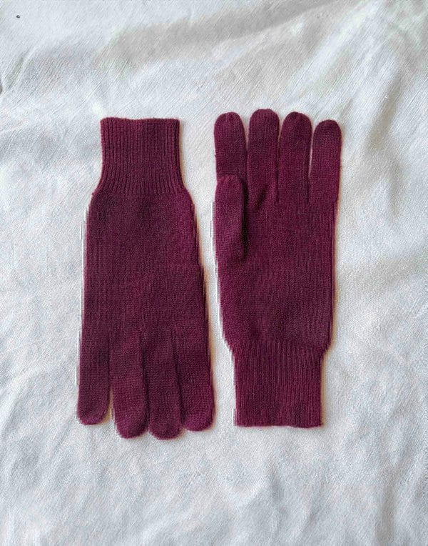 Men's Luxury Merino Wool Gloves – Plum - British Boxers