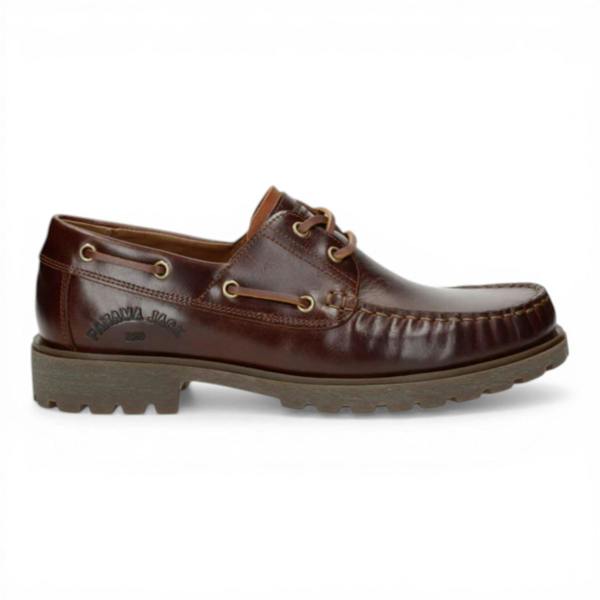 Panama Jack Boat C8 Men's Waterproof Bark Brown Leather Lace-Up Low-Cut Ankle Boots