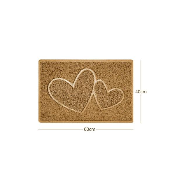 Nicoman "Double Heart" Embossed Loofah Textured Spaghetti Doormat