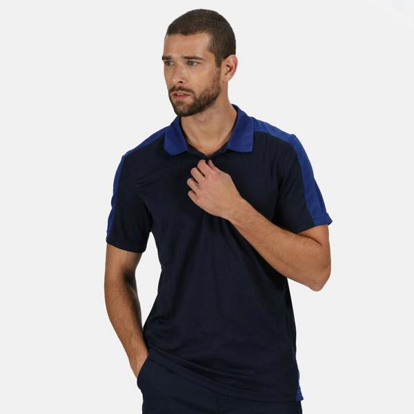 Regatta Professional Mens Contrast Coolweave Polo Shirt - Navy/New Royal - 