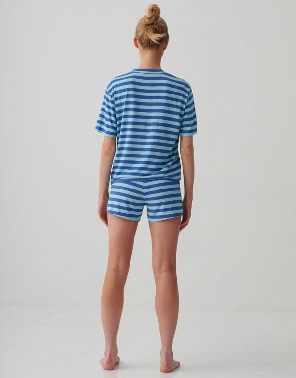 British Boxers Women's Bamboo Short Pyjama Set - Crystal Blue
