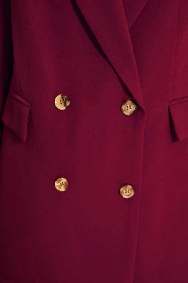 WOVCOR Oversize Lined Buttoned Woven Blazer Jacket