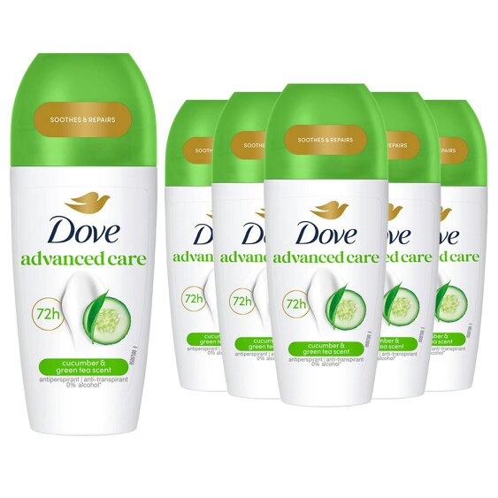 Dove Go Fresh Roll On Anti-Perspirant - Cucumber 72H Protection 6x50ml