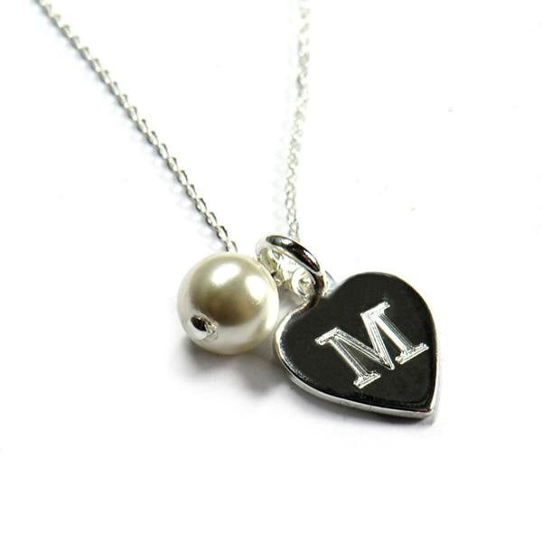 Aye Do Gifts Personalised Silver Mini Heart & Pearl Necklace