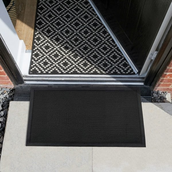 JVL Orion Scraper Rubber Pin Doormat, 60x80cm