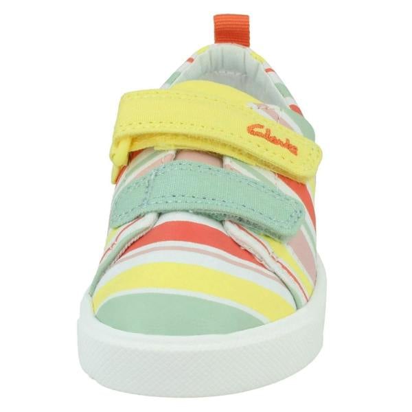 Clarks Childrens Clarks Hook & Loop Fastening Canvas Shoes City Bright