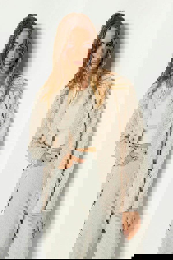 WOVCOR Soft Textured Pocket Detailed Knit Cardigan