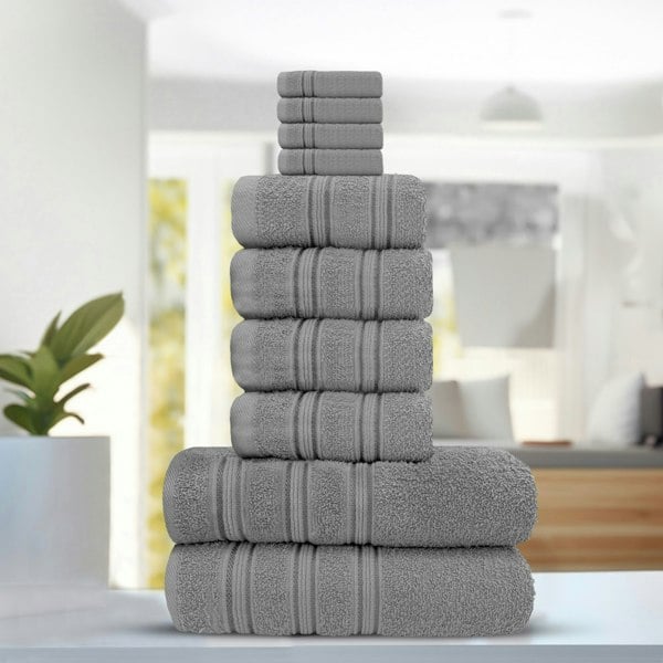 Velosso Luxury Everyday 100% Cotton Towels - Super Absorbant and Soft - Silver