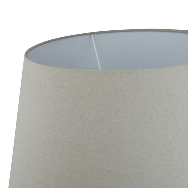 Wyld Haus Padua Rustic Brown Ceramic Round Table Lamp Distressed Finish Neutral Fabric Shade