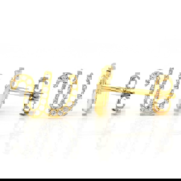 Say It With Luxe CZ Initial Earrings - Yellow Gold Plated