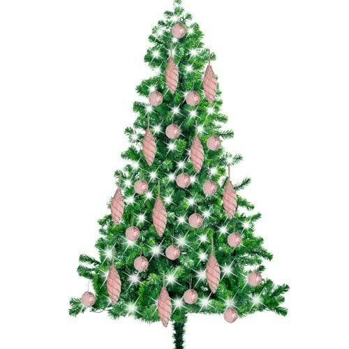 15cm Nut Shape Baby Pink Christmas Hanging Decoration Bauble for Tree, Wreath or Garland image 7