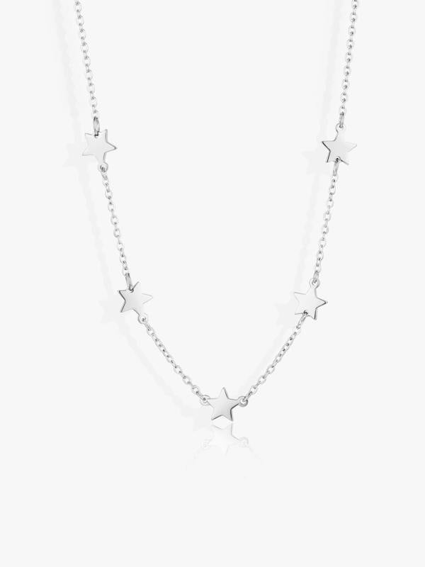 Solid Star Charm Necklace in 14k Gold or Silver