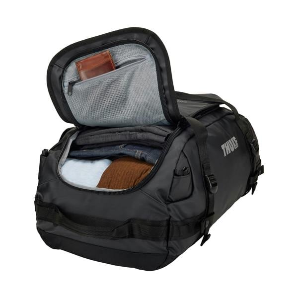 Thule Chasm 40L Duffel Bag Black Travel Gym Luggage Backpack Recycled