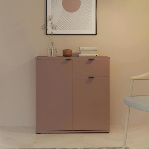 Furniture To Go Ganymede 2 Door Cupboard with Drawer in Terracotta
