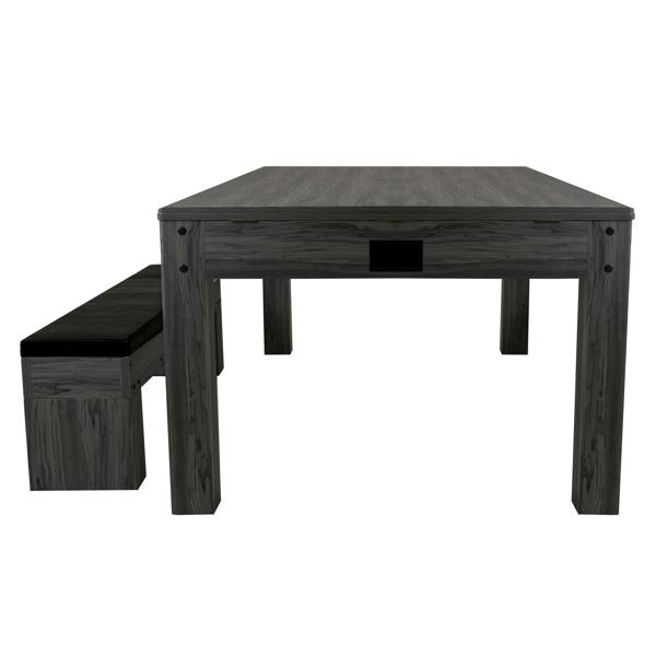 7-in-1 games table and storage bench in grey, featuring a sleek design, smooth surface, and sturdy construction for versatile play and storage