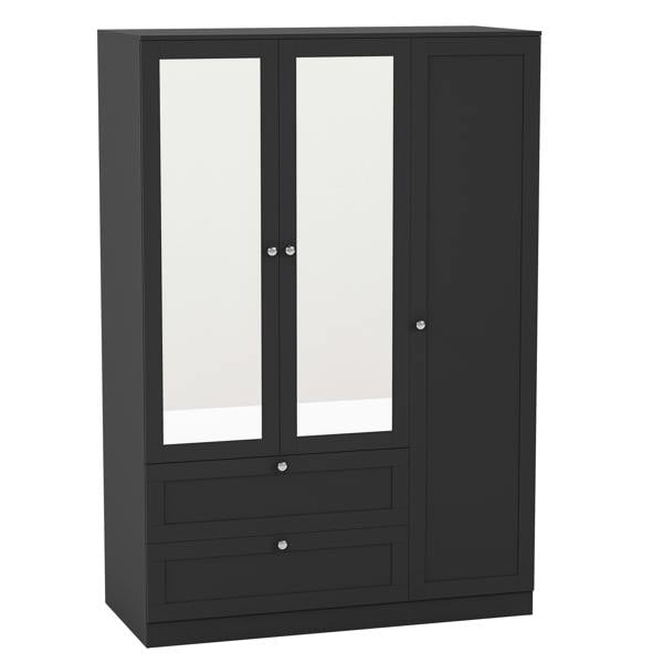 Vida Designs Altino 3 Door 2 Drawer Mirrored Wardrobe