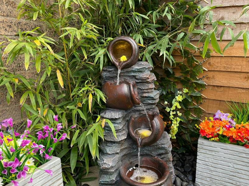 Tranquillity Water Features Mini 4 Pots on Stone Traditional Water Feature