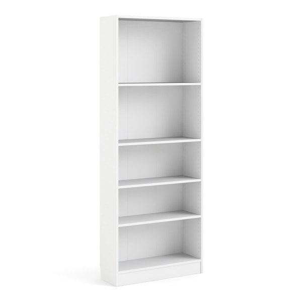 Furniture To Go Basic Tall Wide Bookcase (4 Shelves) in White