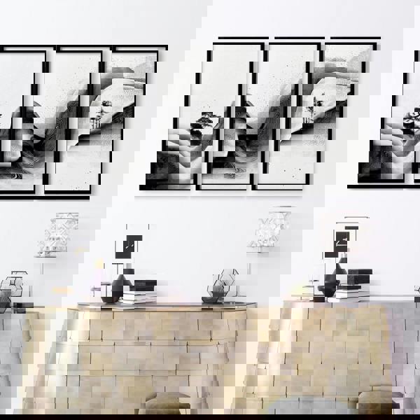 Modern Wall Art Living Room | Set of 3 Asian Inspired Wall art Prints