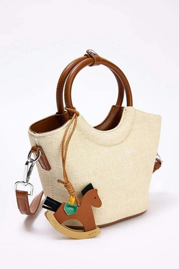 WOVCOR Women's Mini Shoulder Bag with Charm Detail