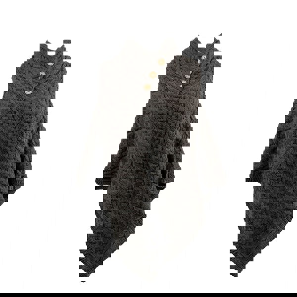 Aran Traditions Aran Cable Button Shawl Neck Poncho