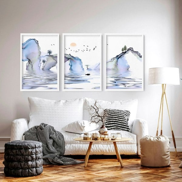 Japanese wall mural | set of 3 framed wall art