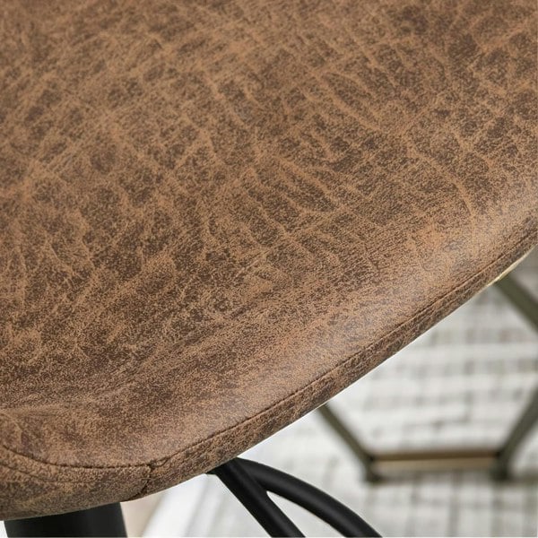 Rafaelo Mobilia 2PC Height Adjustable 360 Swivel Bar Stools Set With Shell Backrest Brown
