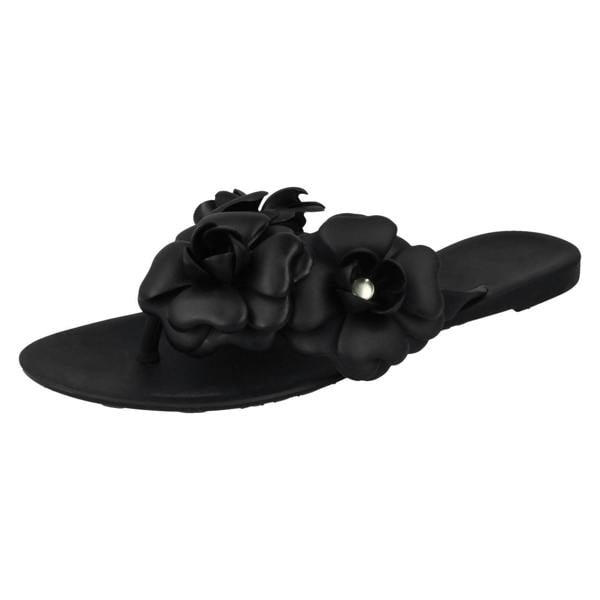 Spot On Ladies Spot On Flat Jelly Toepost Sandals