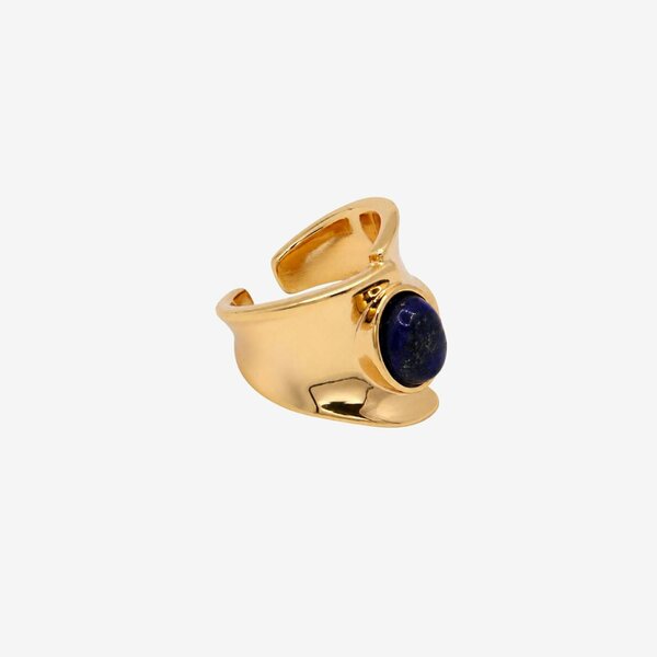 Uchi & Soto Enso Sculptural Navy Lapis Lazuli Stone Ring