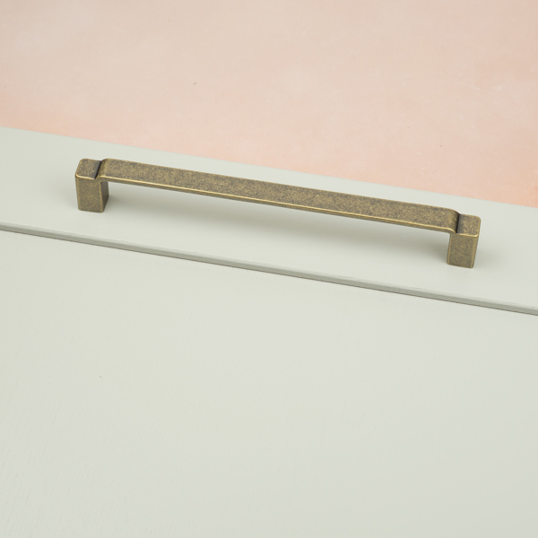 Handle & Home Antique Brass Stepped Cabinet Handles