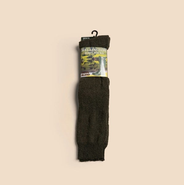 Mud Dogs 34SED013 Mens Wellington Boot Socks Olive Green
