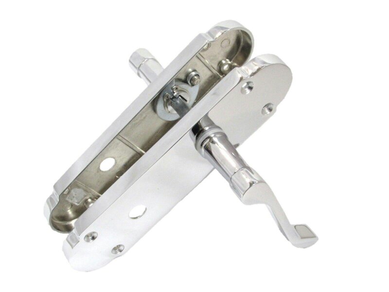 EDH Door Hardware "Epsom Door Handle Set – Chrome Internal Lock Door Handles (170mm x 42mm)