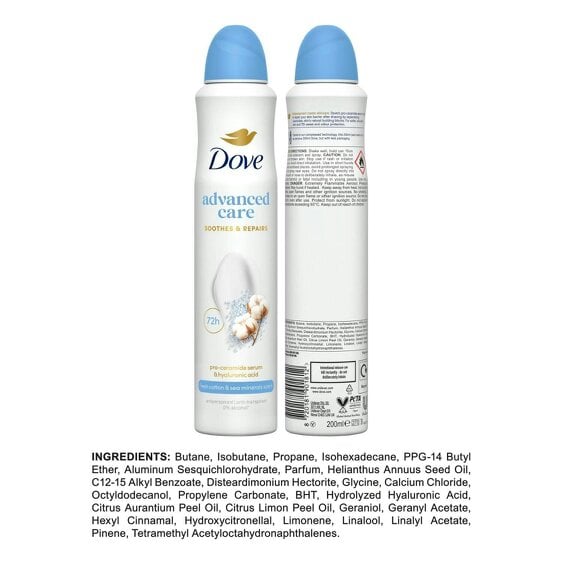 Dove Advanced Care Anti-Perspirant Deodorant Fresh Cotton & Sea Minerals 6x200ml