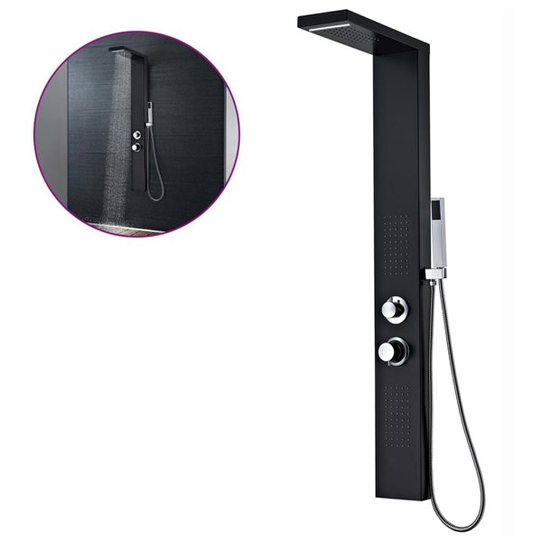 Berkfield Shower Panel System Aluminium Matte Black