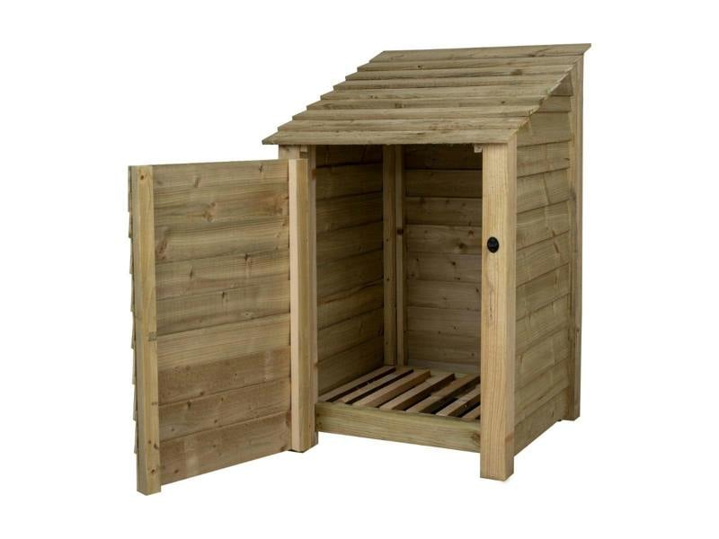 Arbor Garden Solutions Wooden Log Store with Door W-79cm, H-126cm or 180cm, D-88cm
