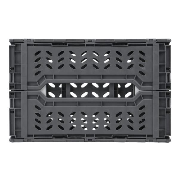 JVL STACKIT - Plastic Foldable Storage Crate - 4L - Grey