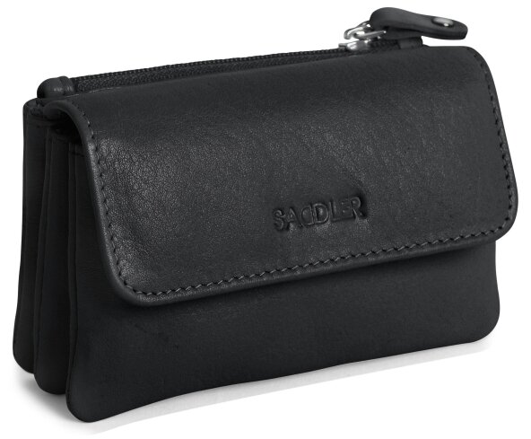 SADDLER Spacious Leather Purse "Lily" – Handmade by Saddler | RFID Protected & Gift Boxed | Triple Gusset Design for Cards, Coins & Keys - Black