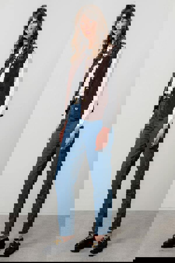 Lily & Me Dusk Stretch Cotton Jumbo Cord Gilet Chocolate