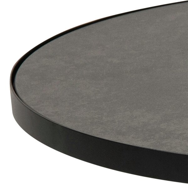 Wyld Haus Hamburg Round Black Ceramic Coffee Table with Steel Pillar Base