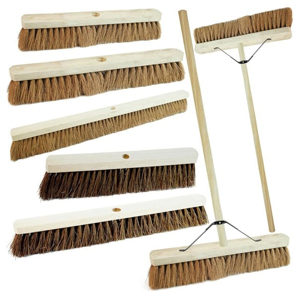  1 x Coco Soft Bristle 18" Long Handle Indoor Outdoor Sweeping Brush