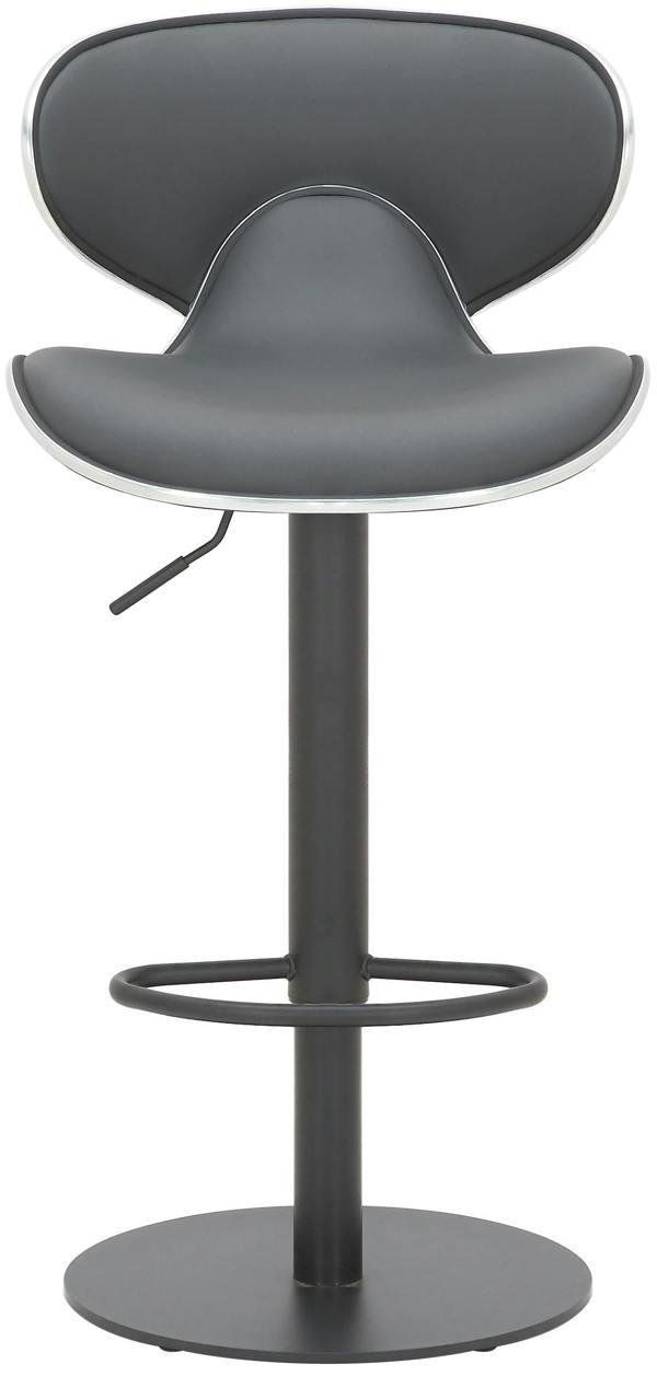 Lamboro Carcaso Deluxe Single Kitchen Bar Stool, Matt Black Footrest, Swivel Gas Lift, Breakfast Bar & Home Barstool, Charcoal Grey