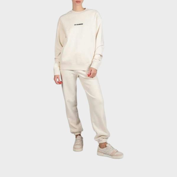 Jil Sander Terry Logo Sweatshirt Cream