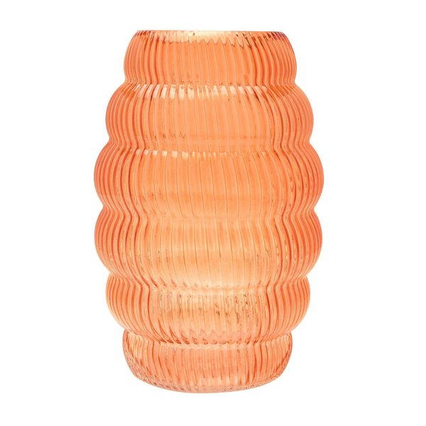 Hestia Brown Ribbed Glass Cone Vase